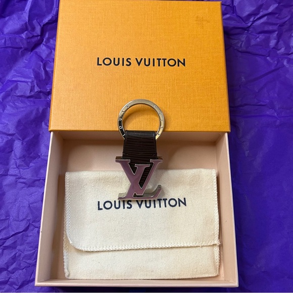Louis Vuitton Silver & Brown EPI Keychain 3.25” X 1.25” W/COA, Box & Dust Bag - Picture 1 of 13